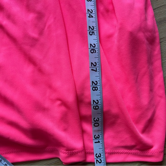 NWT ZARA Stretchy knotted Dress NEOn pink Long sleeves shoulder pads Zipper - Picture 15 of 16